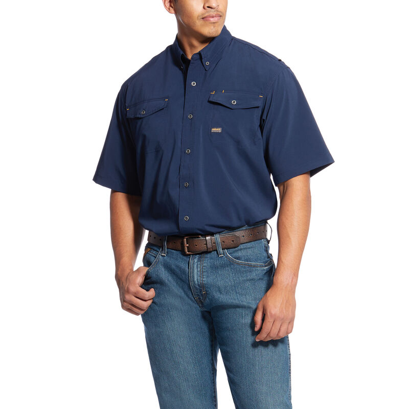 Ariat Hemden Herren - Rebar Made Tough Venttek Durastretch Work Navy ( CDBLK-1023 )